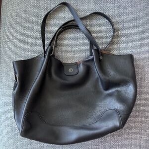 Sondra Roberts Black Faux Vegan Leather Tote Bag w/ Insert 🖤 Everyday Carryall